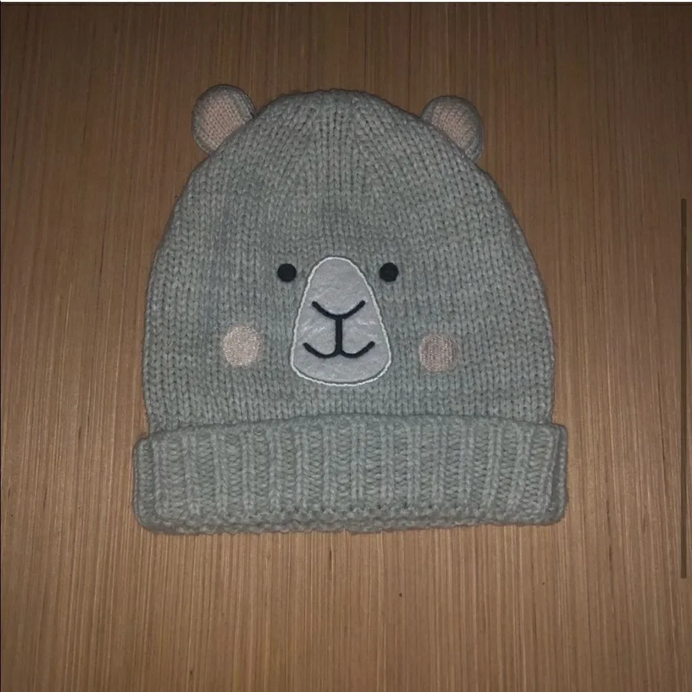 Kid's Animal Grey Knit Beanie Winter Hat